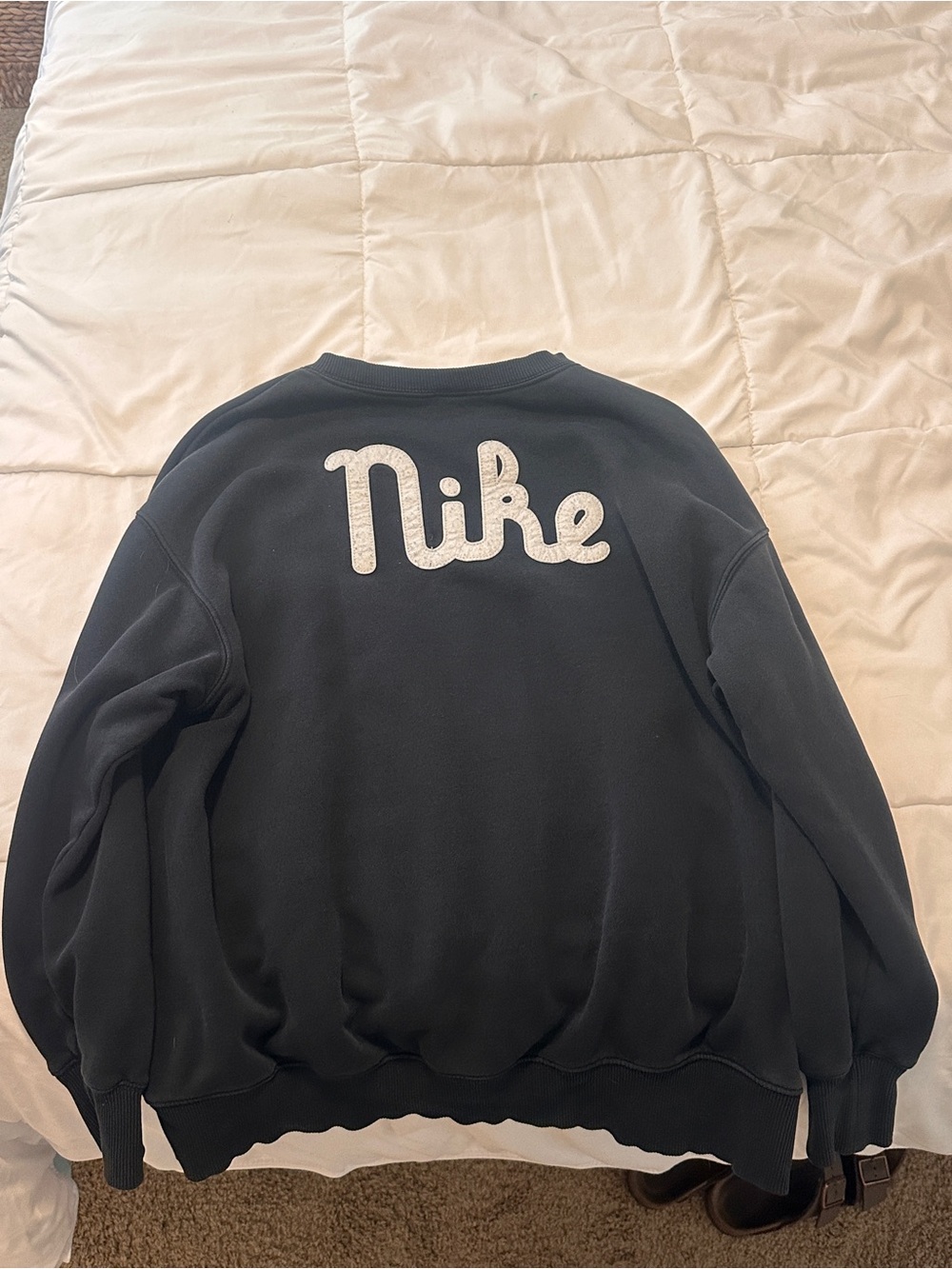 Nike women’s Black Crewneck Sweater with Script Logo